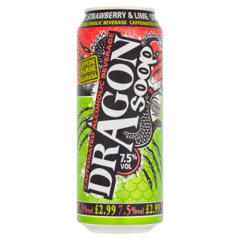 Dragon Soop Caffeinated Alcoholic Beverage Strawberry & Lime 500ml