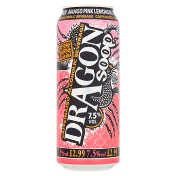Dragon Soop Caffeinated Alcoholic Beverage Mango Pink Lemonade 500ml