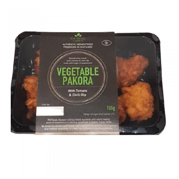 PK Foods Vegetable Pakora with a Tomato & Chilli Dip 155g 