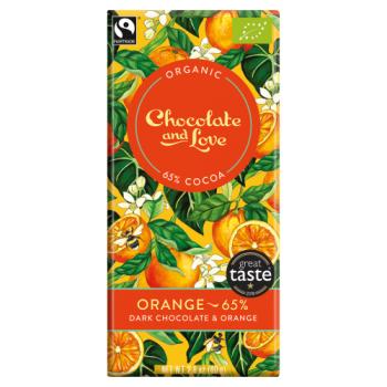 Chocolate and Love Organic Fairtrade - Orange 65% Dark Chocolate with Orange - 80g