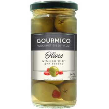 Gourmico Olives Stuffed with Red Pepper 240g