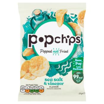 Popchips Sea Salt & Vinegar Flavour Potato Snacks 23g