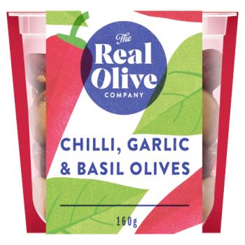 The Real Olive Company Chilli, Garlic & Basil Olives 160g