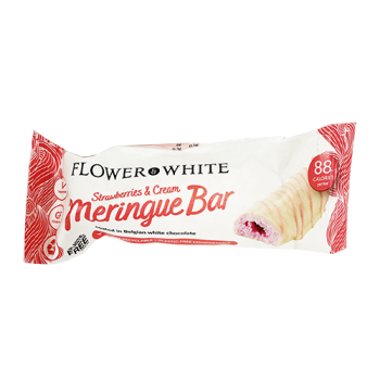Flower & White Strawberries & Cream Meringue Bar 23.5g