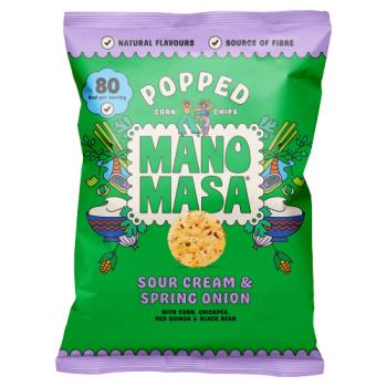 Manomasa Sour Cream & Spring Onion Popped Corn Chips 80g