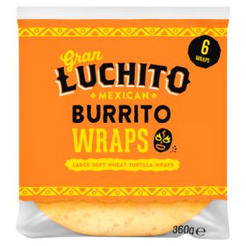 Gran Luchito Mexican 6 Burrito Wraps 360g