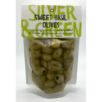 Silver & Green Sweet Basil Olives Pouch 