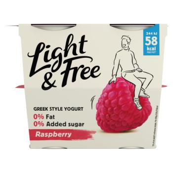 Light & Free Raspberry Greek Style Yogurt 4 x 115g (460g)