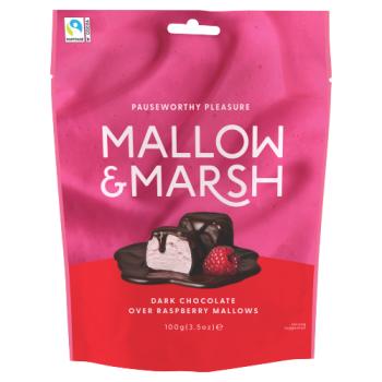 Mallow & Marsh Dark Chocolate Over Raspberry Mallows 100g