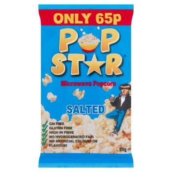 Pop Star Microwave Popcorn Salted 85g