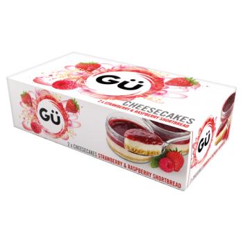 Gü Strawberry & Raspberry Shortbread Cheesecake Desserts 2 x 95g