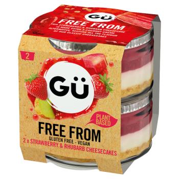 Gü Strawberry & Rhubarb Cheesecake Vegan & Gluten Free 2 X 95g