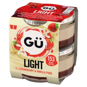 Gü Light Strawberry & Vanilla Desserts 2 x 77g