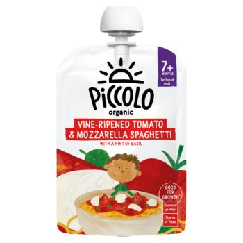 Piccolo Organic Sweet Tomato & Mozzarella Spaghetti with a Hint of Basil 130g 7 Months+