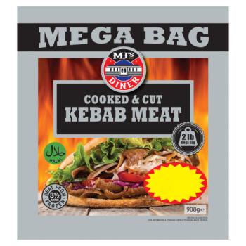 MJ's Diner Cooked & Cut Kebab Meat 908g