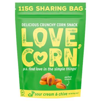 Love Corn Sour Cream & Chive Flavour Delicious Crunchy Corn 115g