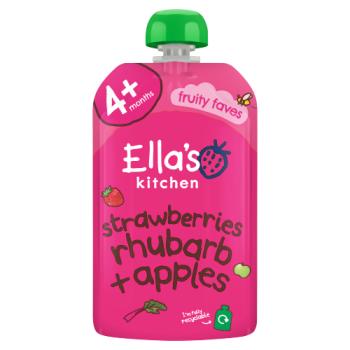 Ella's Kitchen Organic Strawberries, Rhubarb and Apples Baby Pouch 4+ Months 120g