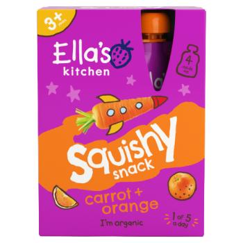 Ella's Kitchen Squishy Snack Carrot + Orange 3+ Years 4 x 100g