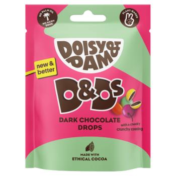 Doisy & Dam Dark Chocolate Drops with a Cheeky Crunchy Coating 80g