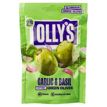 Olly's Olives Garlic & Basil Juicy Green Olives 50g