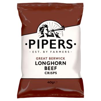 Pipers Great Berwick Longhorn Beef Crisps Grab Bag 40g