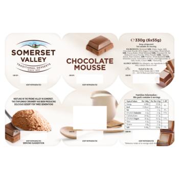 Somerset Valley Chocolate Mousse 6 x 55g (330g)