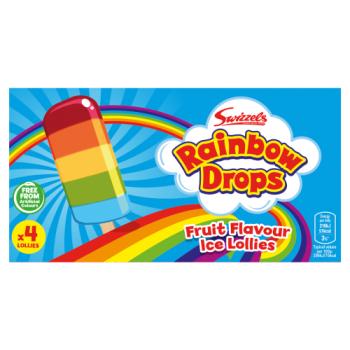 Swizzels Rainbow Drops Fruit Flavour Ice Lollies 4 x 73g (292g)