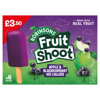 Robinsons Fruit Shoot Apple & Blackcurrant Ice Lollies 6 x 30g (180g)