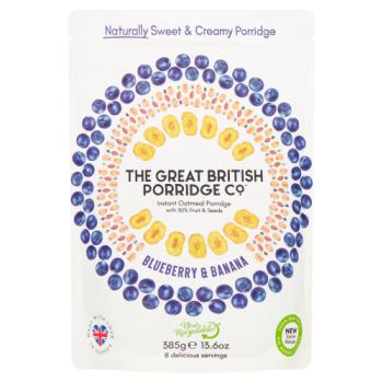 The Great British Porridge Co. Instant Oatmeal Porridge Blueberry & Banana 385g