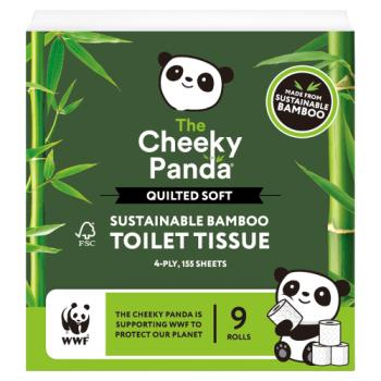 The Cheeky Panda 9 Quilted Soft Sustainable Bamboo Toilet Tissue Rolls