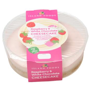 Island Foods Raspberry & White Chocolate Cheesecake 450g