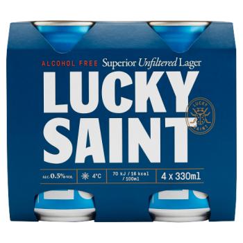 Lucky Saint Superior Unfiltered Lager 4 x 330ml