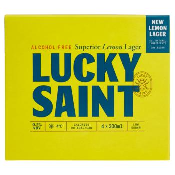 Lucky Saint Alcohol Free Superior Lemon Lager 4 x 330ml