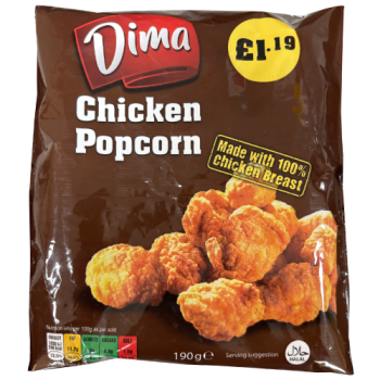 Dima Chicken Popcorn Halal 190g PM £1.19 