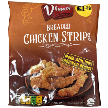 Dima Breaded Chicken Strips Halal 190g PM £1.19 