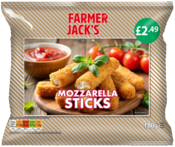 Farmer Jacks Mozzarella Cheese Sticks 180g PM £2.49