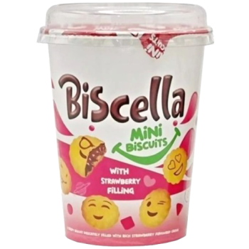 Biscella Mini Biscuits with Strawberry Filling 125g 