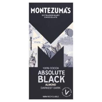 Montezuma's 100% Cocoa Absolute Black Almond Darkest Dark 90g