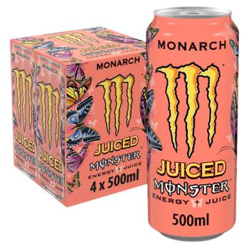 Monster Energy Drink Monarch 4 x 500ml Cans