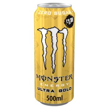 Monster Ultra Gold Energy Drink 500ml Pm £1.39
