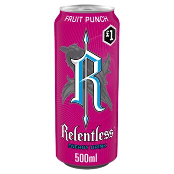 Relentless Fruit Punch Energy Drink 500ml PMP £1