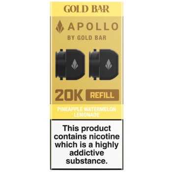 Gold Bar Apollo 20k Refill Pods Pineapple Watermelon Lemonade 2pk
