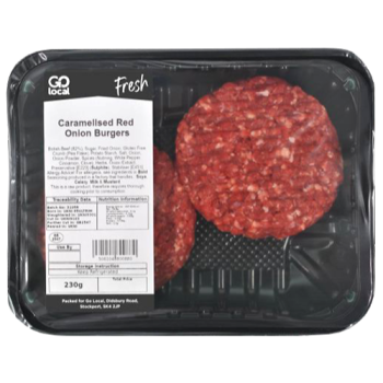 Go Local Caramelised Red Onion Burgers 230g PM £3.99 