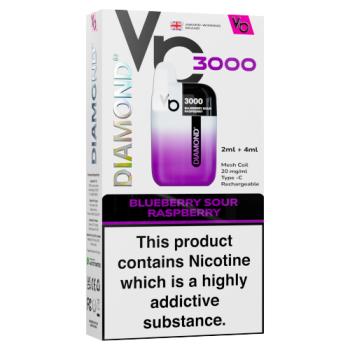 Vapes Bars Diamond 3000 Blueberry Sour Raspberry 20mg/ml