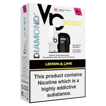 Vapes Bars Diamond 3000 Lemon & Lime 20mg/ml