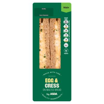 ASDA Egg & Cress on Malted Bread
