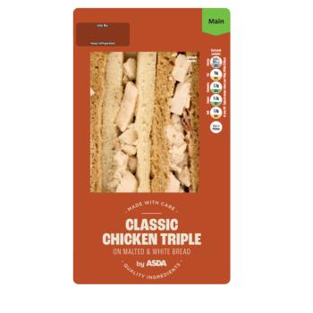 ASDA Classic Chicken Triple on Malted & White Bread