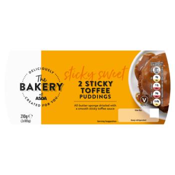 ASDA The Bakery Sticky Toffee Puddings 2 x 105g (210g)
