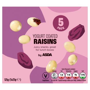 ASDA Yogurt Coated Raisins 5 x 25g (125g)