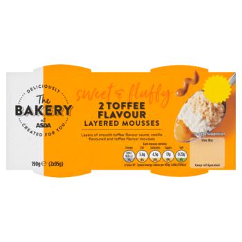 The Bakery at ASDA 2 Toffee Flavour Layered Mousses 190g 2 x 95g (190g)